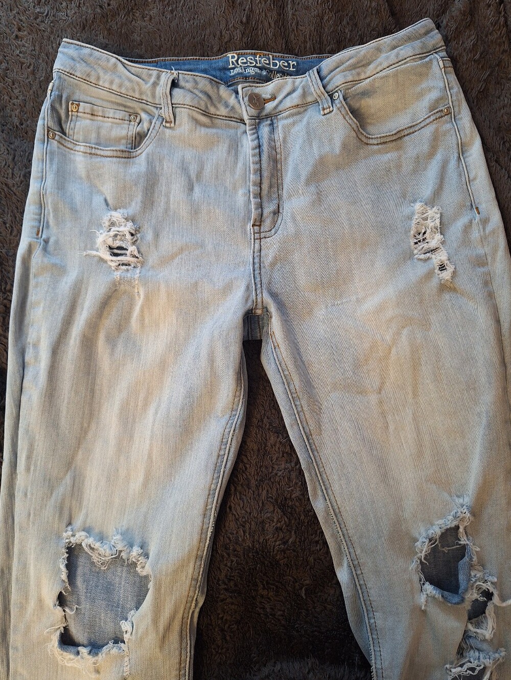 Resfeber Los Angeles Skinny Boyfriend Jeans, Distressed, Size 14